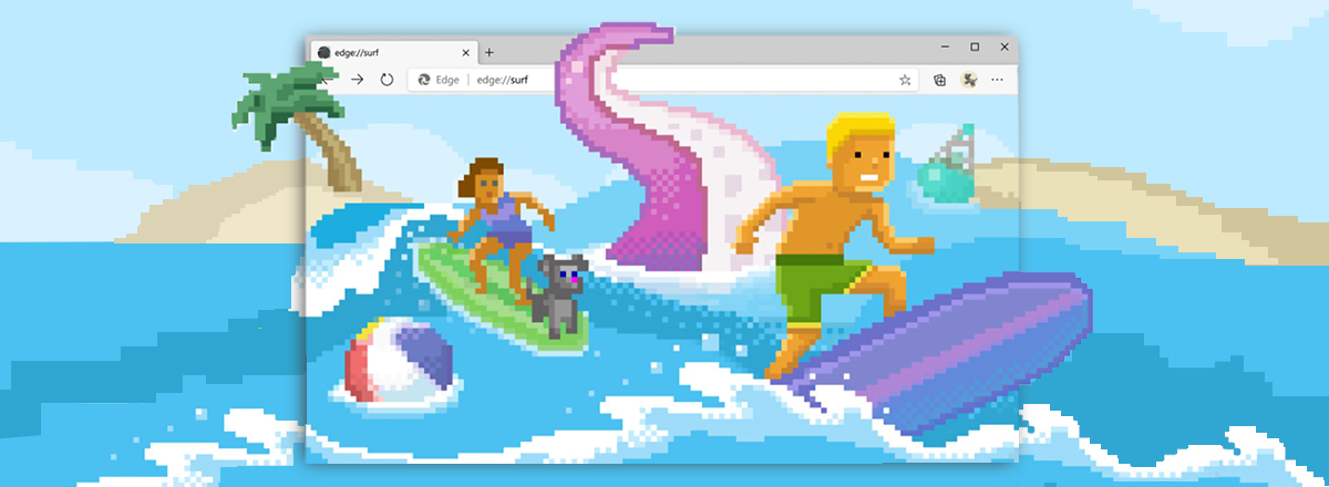 Microsoft Has a Surfing Version of the Google No Internet Dinosaur Game