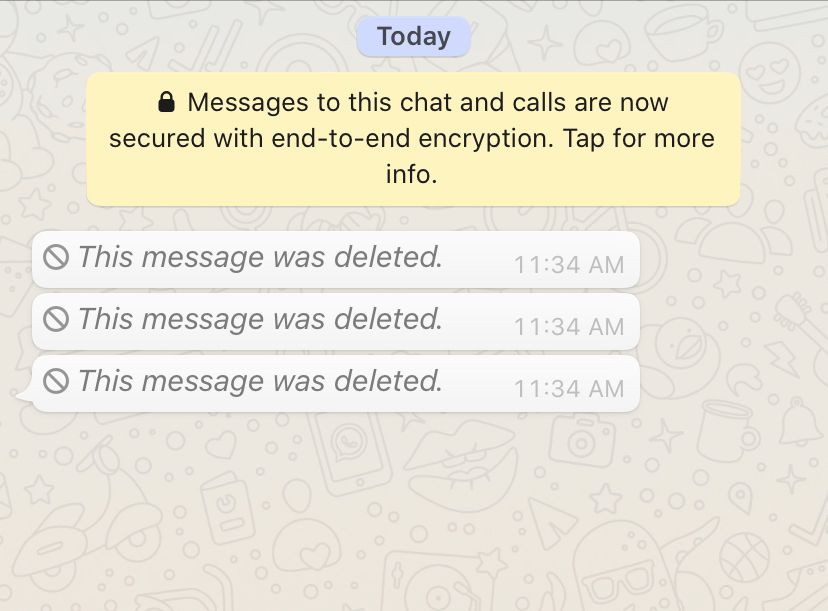 Deleted WhatsApp messages