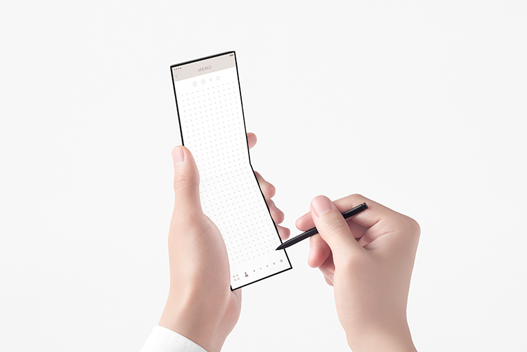 The conceptual design slide-phone with the stylus