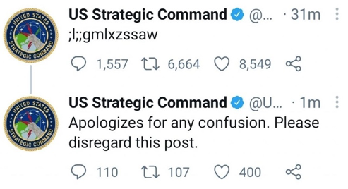 A cryptic tweet from the US Strategic Command