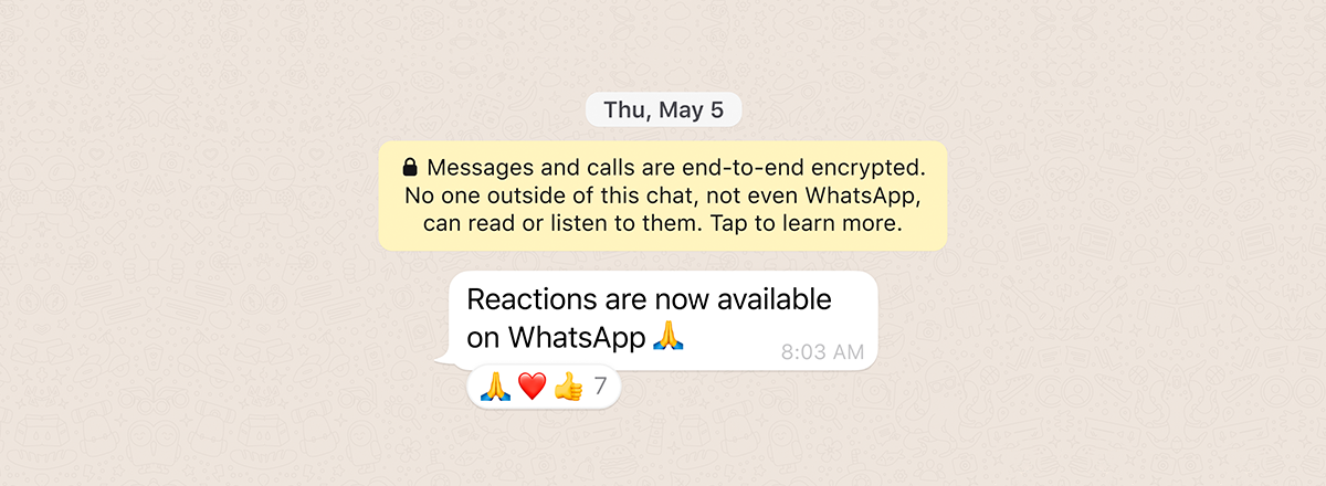 WhatsApp Users Can Now React to Messages with Any Emoji