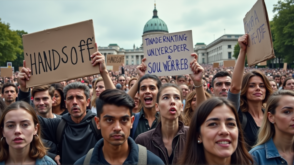 Nationwide Rally: Voices Unite to Tell Trump and Musk 'Hands Off!'