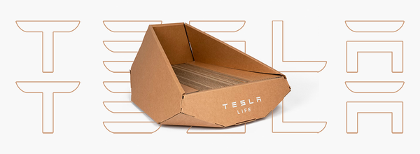 Tesla Unveils a Cybertruck-Inspired Cardboard Cat House in China