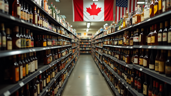 Canadian Stores React to U.S. Tariffs: Liquor Shelves Go Bare