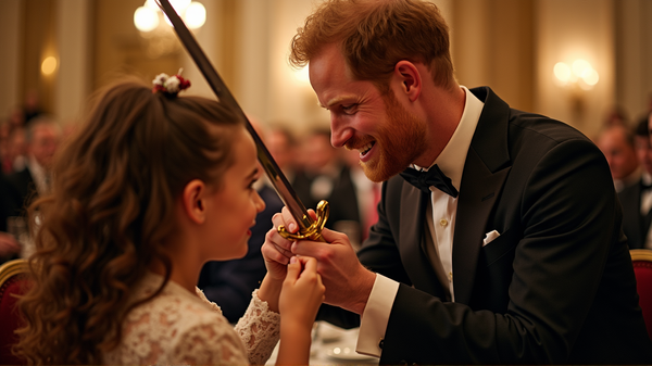 Prince Harry Engages in Playful Sword Fight at WellChild Awards