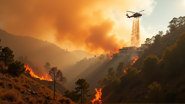 Blazing Flames in Hollywood Hills: Fear and Resilience